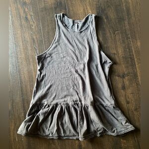 free people women’s XS brittany peplum dark gray loose fit sleeveless tank dress